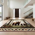 thumbnail image 1 of Design&I 2'x3' Washable Throw Rug Low Profile Daily Traffic Ready Accent Cabin Sunset Wildlife Forest Motif Woodland Bathroom Medieval for Hallway, Laundry Room, 1 of 7