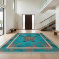 thumbnail image 1 of Design&I 2'x3' Washable Throw Rug Low Profile Daily Traffic Ready Accent Layout Coral Reef Border Marine Ocean Nautical Seashell Fish Turtle Refined for Hallway, Laundry Room, 1 of 7