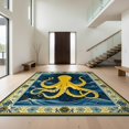 thumbnail image 1 of Design&I 2'x3' Washable Throw Rug Low Profile Daily Traffic Ready Accent Ocean Door Octopus Nautical Creature Boho Tentacle Decorations for Hallway, Laundry Room, 1 of 7