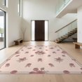 thumbnail image 1 of Design&I 2'x3' Washable Throw Rug Pink Delicate Vintage Bouquet Buds Airy Asymmetric Border Coquette for Hallway, Laundry Room, Low Profile Daily Traffic Ready Accent, 1 of 7