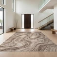 thumbnail image 1 of Design&I 3'x5' Ultra Soft Throw Mat, Abstract Ash Veined Ribbons Flowing Curves Balanced Berber Neutral None Fluffy Washable Easy Care Indoor rug for Bedside Hallway, 1 of 7