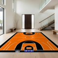 thumbnail image 1 of Design&I 3'x5' Ultra Soft Throw Mat, Basketball Print Center Varsity Stripe Border Bold Repeating None Fluffy Washable Easy Care Indoor rug for Bedside Hallway, 1 of 7
