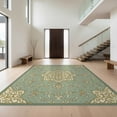 thumbnail image 1 of Design&I 3'x5' Ultra Soft Throw Mat, Circular Traditional Motif Round Intricate Decorative Circle None Fluffy Washable Easy Care Indoor rug for Bedside Hallway, 1 of 7