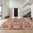 thumbnail image 1 of Design&I 3'x5' Ultra Soft Throw Mat, Hippie Throw Distressed Fragment Organized Panel Layout Orange None Fluffy Washable Easy Care Indoor rug for Bedside Hallway, 1 of 7