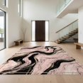 thumbnail image 1 of Design&I 3'x5' Ultra Soft Throw Mat, Pink Blush Abstract Swirl Motif Veined Border Swirls Gilded Cracked None Fluffy Washable Easy Care Indoor rug for Bedside Hallway, 1 of 7