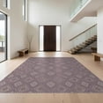 thumbnail image 1 of Design&I 3'x5' Ultra Soft Throw Mat, Purple Grey Interlocking Motif Contemporary Abstract Geometric None Fluffy Washable Easy Care Indoor rug for Bedside Hallway, 1 of 7
