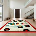 thumbnail image 1 of Design&I 3'x5' Ultra Soft Throw Mat, Record Music Guitar Sound Wave Musical Instrument Cd Disc Shape None Fluffy Washable Easy Care Indoor rug for Bedside Hallway, 1 of 7
