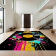 thumbnail image 1 of Design&I 3'x5' Ultra Soft Throw Mat, Record Retro Vinyl Turntable Paint Splatter Music Note Flowing None Fluffy Washable Easy Care Indoor rug for Bedside Hallway, 1 of 7
