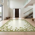 thumbnail image 1 of Design&I 3'x5' Ultra Soft Throw Mat, Sage Moss Botanical Floral With Farmhouse Vine Scroll Border None Fluffy Washable Easy Care Indoor rug for Bedside Hallway, 1 of 7
