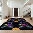thumbnail image 1 of Design&I 3'x5' Ultra Soft Throw Mat, Vinyl Turntable Abstract Splatter Musical Notes Record Retro Refined Structured None Fluffy Washable Easy Care Indoor rug for Bedside Hallway, 1 of 7