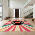 thumbnail image 1 of Design&I 3'x5' Ultra Soft Throw Mat, Wet Music Vinyl Record Cd Retro Groovy Starburst Tapete Redondo None Fluffy Washable Easy Care Indoor rug for Bedside Hallway, 1 of 7