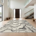 thumbnail image 1 of Design&I 3'x5' Washable Accent Rug Pet Friendly & Non-Slip Built-In Grip Floorcarpet Motif Flowing Veins Ivory Field Grey Accessories for Bedroom, Walk-in Closet, 1 of 7