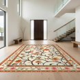 thumbnail image 1 of Design&I 3'x5' Washable Accent Rug Pet Friendly & Non-Slip Built-In Grip Retro Mid Bird Eclectic Boho Century Vines Orange Funky Burnt for Bedroom, Walk-in Closet, 1 of 7