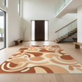 thumbnail image 1 of Design&I 3'x5' Washable Accent Rug Pet Friendly & Non-Slip Built-In Grip Terracotta Midcentury Freeform Shapes Asymmetrical Tone Mid Century for Bedroom, Walk-in Closet, 1 of 7