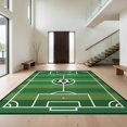 thumbnail image 1 of Design&I 3'x5' Washable Accent Rug Soccer Layout Field Centered Pitch Lines Door Center Goal Markings for Bedroom, Walk-in Closet, Pet Friendly & Non-Slip Built-In Grip, 1 of 7