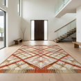 thumbnail image 1 of Design&I 3'x5' Washable Area Rug Checkered Lattice Neutral Tan Dotted Grid Plaid Beige Terracotta for Home Office, Hallway, Low Profile & Durable Daily Traffic Ready, 1 of 7