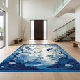 thumbnail image 1 of Design&I 3'x5' Washable Area Rug Chinoiserie Floral Bird Toile Vintage Blossom With Lattice Border for Home Office, Hallway, Low Profile & Durable Daily Traffic Ready, 1 of 7