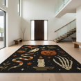 thumbnail image 1 of Design&I 3'x5' Washable Area Rug Low Profile & Durable Daily Traffic Ready Black Orange Halloween Themed Decorative Design Featuring Ghosts, Pumpkins, and Mystical for Home Office, Hallway, 1 of 7