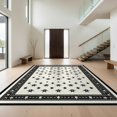 thumbnail image 1 of Design&I 3'x5' Washable Area Rug Low Profile & Durable Daily Traffic Ready Cowboy Repeating Entry Monochrome Bathroom Themed Mens Hat Adult for Home Office, Hallway, 1 of 7