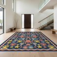thumbnail image 1 of Design&I 3'x5' Washable Area Rug Low Profile & Durable Daily Traffic Ready Deep Sea Creatures Smiling Whale Playful Octopus Starfish Coral Design for Home Office, Hallway, 1 of 7