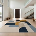 thumbnail image 1 of Design&I 3'x5' Washable Area Rug Low Profile & Durable Daily Traffic Ready Navy and Mustard Geometric Design Modern Abstract with Bold Shapes for Home Office, Hallway, 1 of 7