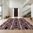 thumbnail image 1 of Design&I 3'x5' Washable Area Rug Low Profile & Durable Daily Traffic Ready Pink Delicate Vertical Stripe Tossed Botanical Repeat Ornamental for Home Office, Hallway, 1 of 7