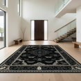 thumbnail image 1 of Design&I 3'x5' Washable Throw Rug Damask With Symmetrical Insect And Lace Border Gothic Victorian Refined for Entryway, Kitchen, Ultra-Thin & Non-Slip Skid-Resistant Small, 1 of 7