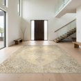 thumbnail image 1 of Design&I 3'x5' Washable Throw Rug Distressed Traditional Medallion With Ornate Corner Motifs Vintage Flowing for Entryway, Kitchen, Ultra-Thin & Non-Slip Skid-Resistant Small, 1 of 7