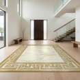 thumbnail image 1 of Design&I 3'x5' Washable Throw Rug Ultra-Thin & Non-Slip Skid-Resistant Small Cream Gold Greek Key Design Motif Marble Inspired Classic European for Entryway, Kitchen, 1 of 7