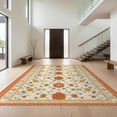 thumbnail image 1 of Design&I 3'x5' Washable Throw Rug Ultra-Thin & Non-Slip Skid-Resistant Small Retro Mid Century Bird Burnt Orange Sage Funky Eclectic Boho for Entryway, Kitchen, 1 of 7