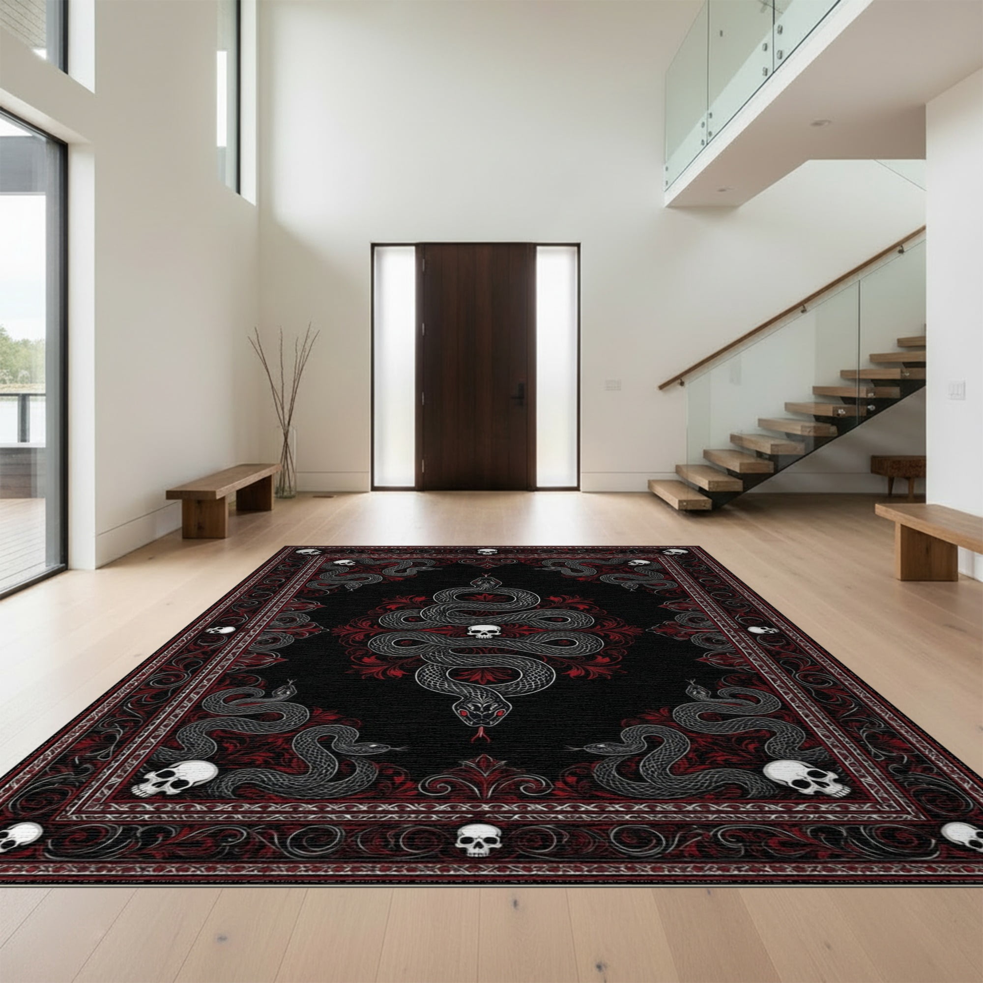Design&I 3'x5' Washable Throw Rug Ultra-Thin & Non-Slip Skid-Resistant ...