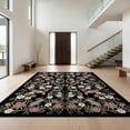 thumbnail image 1 of Design&I 4'x6' Ultra Soft Area Rug, Asian Chinoiserie Vintage Vine Border Peony Plum Lotus Scroll Bird Flowing None Fluffy Washable Non Shedding for Bedroom Living Room Home Office, 1 of 7