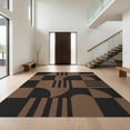 thumbnail image 1 of Design&I 4'x6' Ultra Soft Area Rug, Black Brown Geometric Design Elegant Interlocking Shapes with Modern Aesthetic Fluffy Washable Non Shedding for Bedroom Living Room Home Office, 1 of 3