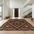 thumbnail image 1 of Design&I 4'x6' Ultra Soft Area Rug, Cabin Wildlife Forest Southwestern Motif Farmhouse Plaid Border Playful None Fluffy Washable Non Shedding for Bedroom Living Room Home Office, 1 of 7