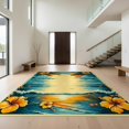 thumbnail image 1 of Design&I 4'x6' Ultra Soft Area Rug, Hawaii Guitar Musical Party Tiki Wave Hibiscus Motifs Luau Surf None Fluffy Washable Non Shedding for Bedroom Living Room Home Office, 1 of 7