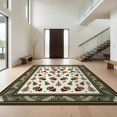 thumbnail image 1 of Design&I 4'x6' Ultra Soft Area Rug, Hunting Folk Print Antler Border Tracks Motif Woodland Antlers None Fluffy Washable Non Shedding for Bedroom Living Room Home Office, 1 of 7
