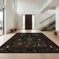 thumbnail image 1 of Design&I 4'x6' Ultra Soft Area Rug, Midnight Blue Gold Celestial Botanical Design Elegant Floral Astronomical Fluffy Washable Non Shedding for Bedroom Living Room Home Office, 1 of 3