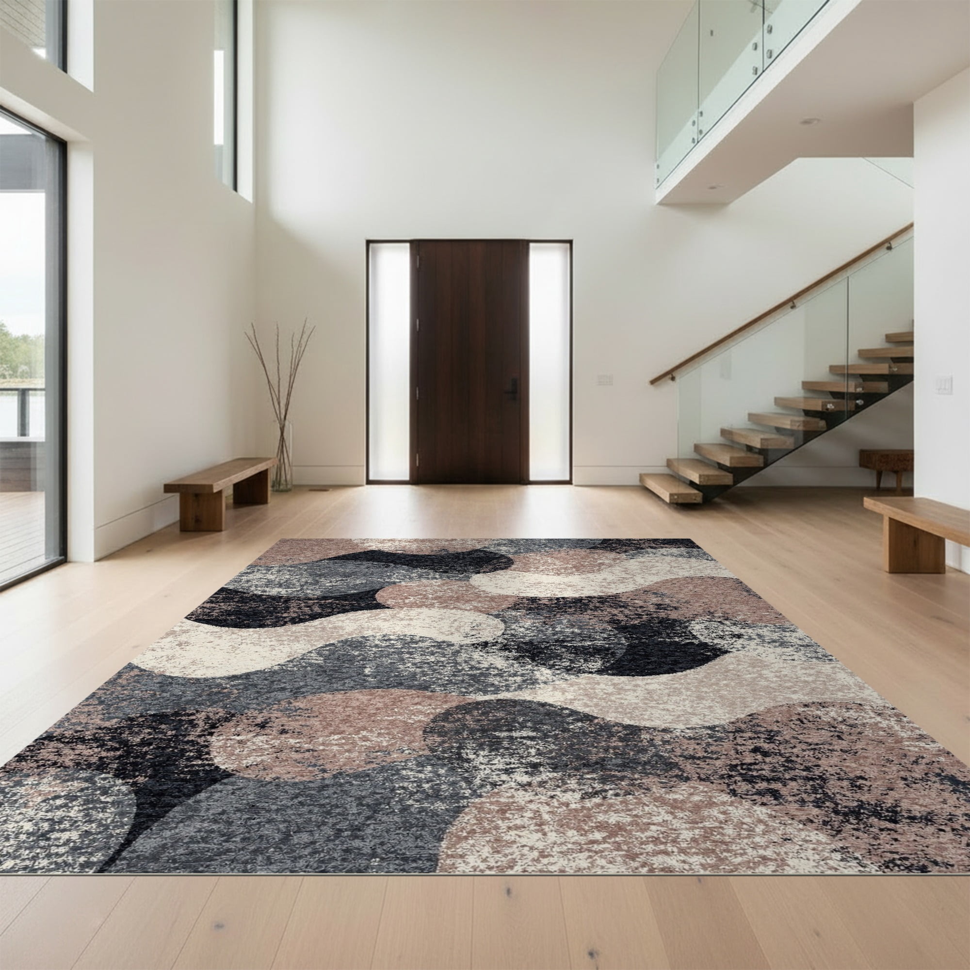 Design&I 4'x6' Ultra Soft Area Rug, Modern Geometric Asymmetrical ...