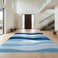 thumbnail image 1 of Design&I 4'x6' Ultra Soft Area Rug, Ocean Wave Themed Ripple Abstract Nautical Horizontal Bands Theme None Fluffy Washable Non Shedding for Bedroom Living Room Home Office, 1 of 7
