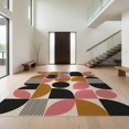 thumbnail image 1 of Design&I 4'x6' Ultra Soft Area Rug, Pink and Mustard Geometric Design Bold Abstract Shapes with Modern Flair Fluffy Washable Non Shedding for Bedroom Living Room Home Office, 1 of 3
