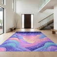 thumbnail image 1 of Design&I 4'x6' Ultra Soft Area Rug, Purple Mermaid Kawaii Aesthetic Scale Cute Starfish Border None Fluffy Washable Non Shedding for Bedroom Living Room Home Office, 1 of 7