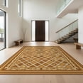 thumbnail image 1 of Design&I 4'x6' Ultra Soft Area Rug, Ru Look Wicker Lattice Boho Border Door Front Doormat Entryway Flowing Dynamic None Fluffy Washable Non Shedding for Bedroom Living Room Home Office, 1 of 7