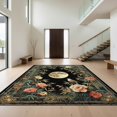 thumbnail image 1 of Design&I 4'x6' Washable Area Rug Bamboo Snake Sofa Boho Vintage Gothic Bird Center Scroll Border for Home Office, Under Desk, Snag-Free Skid-Resistant Medium, 1 of 7