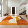 thumbnail image 1 of Design&I 4'x6' Washable Area Rug Burnt Orange Terracotta Mid Century Abstract Geometric Bauhaus Midcentury Design for Reading Nook, Bedroom, Pet Friendly & Non-Slip Built-In Grip, 1 of 7