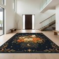 thumbnail image 1 of Design&I 4'x6' Washable Area Rug Dark Autumn Witchy Floral Scene Halloween Motif with Ghost for Dorm Room, Living Apartment, Flatweave Daily Traffic Ready, 1 of 7