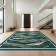 thumbnail image 1 of Design&I 4'x6' Washable Area Rug Fishing Bass Wildlife Angler Lake Lure Border Hunting for Home Office, Under Desk, Snag-Free Skid-Resistant Medium, 1 of 7