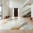 thumbnail image 1 of Design&I 4'x6' Washable Area Rug Flatweave Daily Traffic Ready Beige Veining Abstract Marbled Swirl Contemporary Large Neutral for Dorm Room, Living Apartment, 1 of 7