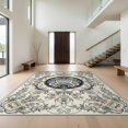thumbnail image 1 of Design&I 4'x6' Washable Area Rug Flatweave Daily Traffic Ready Chinoiserie Traditional Bird Scrolling Vine Border Decorative for Dorm Room, Living Apartment, 1 of 7