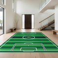thumbnail image 1 of Design&I 4'x6' Washable Area Rug Flatweave Daily Traffic Ready Field Stripe Bands Score Door Center Goal Markings Soccer Stadium Refined for Dorm Room, Living Apartment, 1 of 7
