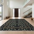 thumbnail image 1 of Design&I 4'x6' Washable Area Rug Garden With Symmetrical Asian Branch Border Chinoiserie Floral Birds Playful for Dorm Room, Living Apartment, Flatweave Daily Traffic Ready, 1 of 7